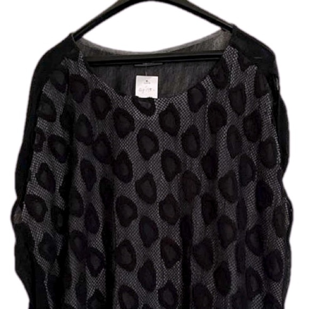 🇩🇰 NWT NOR Denmark sleeveless black and gray tunic with leopard spots, size XL